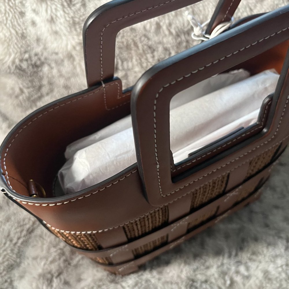 STAUD Tan Raffia Mini Shirley Bag MSRP$375 - Picture 3 of 8